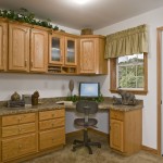 Modular Home Office with Built-In Desk and Oak Cabinets